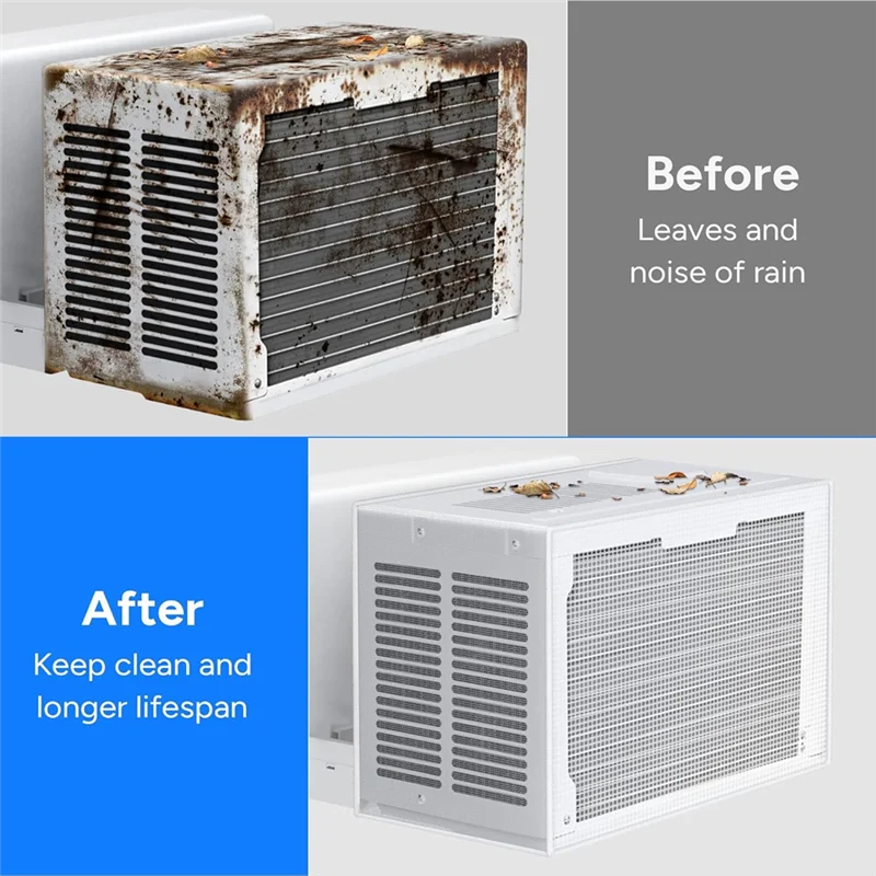 أغطية مكيف الهواء BMBY شبكة مقاومة للماء لـ Midea U على شكل AC 8000BTU، 10000BTU لوحدات النافذة الخارجية باللون الأبيض