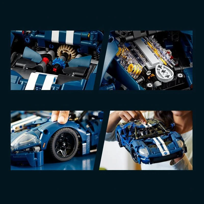 Technische MOC Stadt Forded GT Muscle Sport Auto Baustein Modell Racing Fahrzeug Montieren Spielzeug Ziegel Für Kinder Erwachsene Geschenk