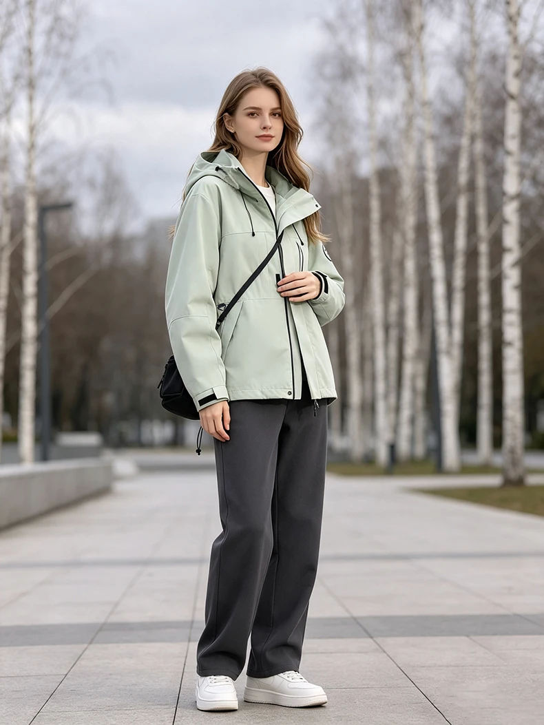 LNGXO Wasserdichte Windjacke für Damen und Herren, Outdoor-Sport, winddichte, einlagige Jacke, Wander-, Trekking-, Bergsteiger-Regenjacke – Detail 25