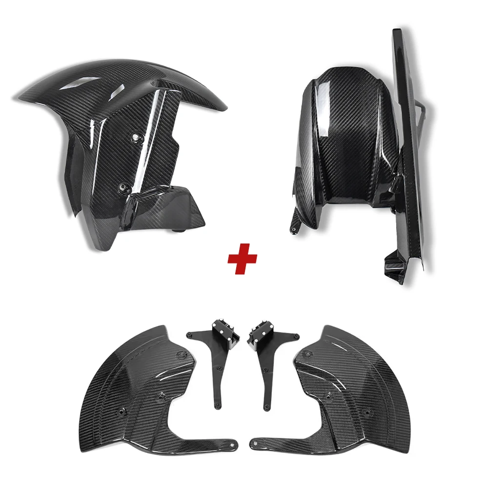 

Carbon Fiber Front Fender Mudguards & Rear Hugger Chain Guards Brake Disc Protective Deflector For BMW S1000RR M1000RR R 19-2025