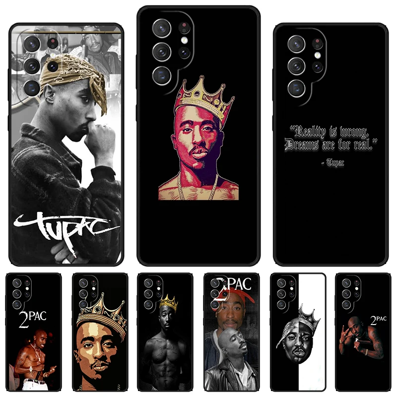 2pac tupac Crown 2 pac phone case For Samsung Galaxy S24 S23 S22 Ultra Note 10 20 Plus S8 S9 S10 S20 S21 FE Cover