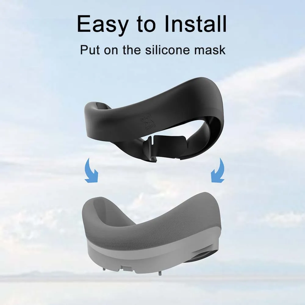 Black/Grey VR Eye Pad For Pico 4 Silicone Replacement Face Cover Protective Case Anti-Sweat Mask For Pico 4 Ultra VR Accessories