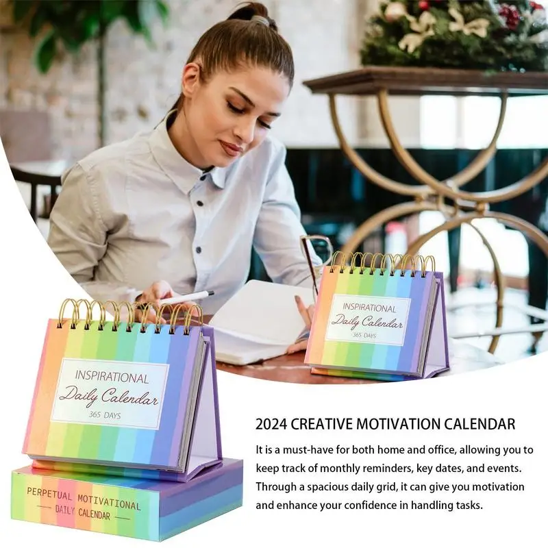 2024 Inspirational Desk Calendar Full-Color Daily Affirmation Calendar Humorous With Daily Inspirational Quotes Positive