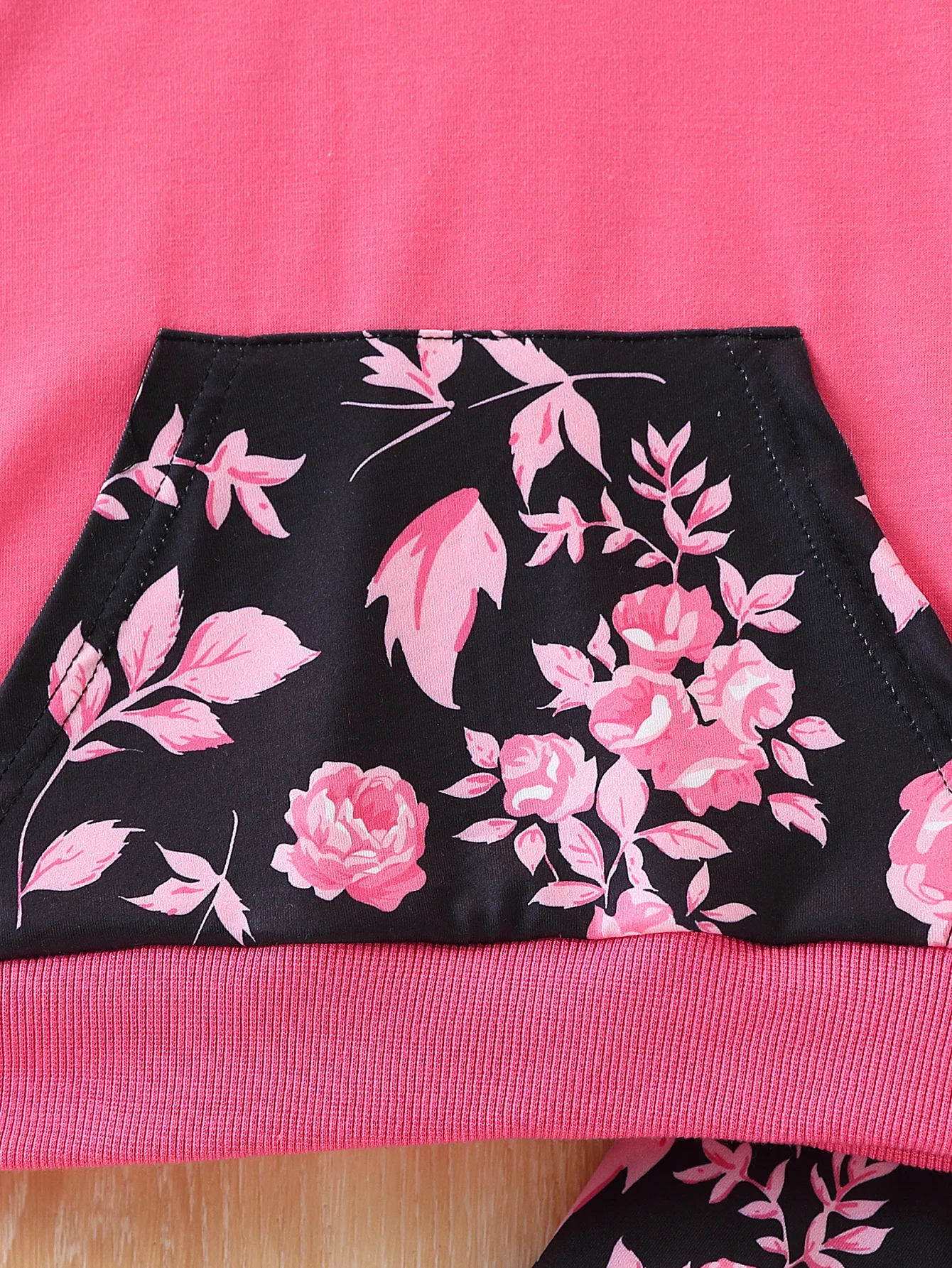 طقم مكون من قطعتين للفتيات، ملابس الربيع والخريف، بلوفر بغطاء للرأس أنيق مزين بالزهور + طقم سراويل طويلة، ملابس رياضية خارجية للفتيات الصغيرات للربيع والخريف #5