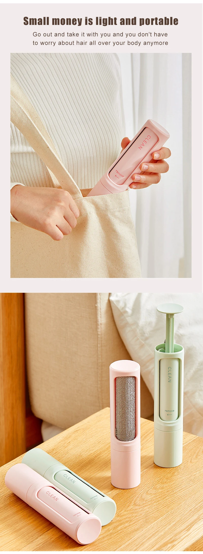 Rullo per pelucchi, riutilizzabile, lavabile, strumento portatile per la rimozione dei di animali domestici, rullo adesivo per vestiti, lenzuola e viaggi, efficace detergente per capelli e