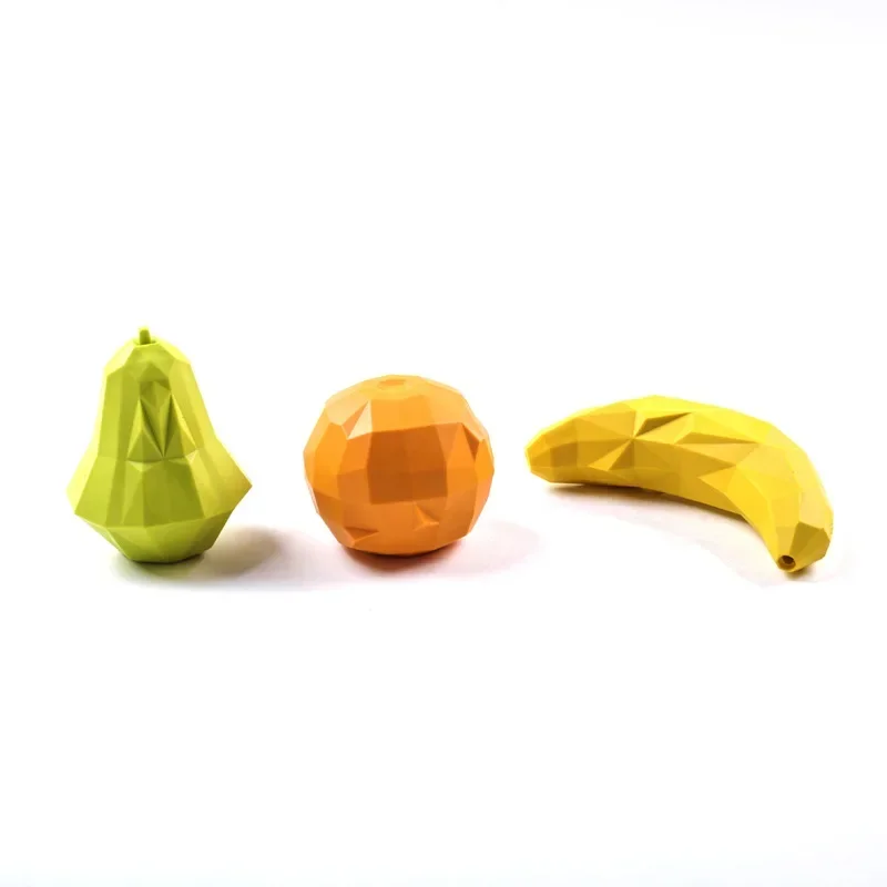 Pet Dog Toys Fruit Shape Squeaking Rubber Leaking Food Toys Bite Resistant Interactive Training Toys for Small Dogs Accessories