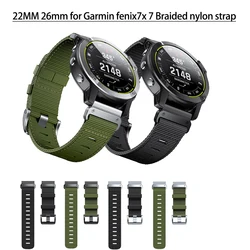 for Garmin Fenix 7X  braided nylons Strap Fenix 6X Pro/Fenix 5X Garmin 22mm26mm Quick Release Nylon Replacement Strap