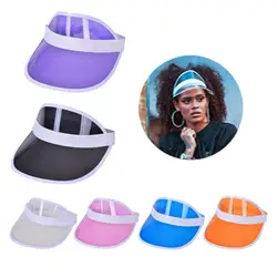 Transparent Visor Hats UV proof Sweat Absorb Beach Cap Outdoor Supplies Sun Beach Visor Cap For Picnic