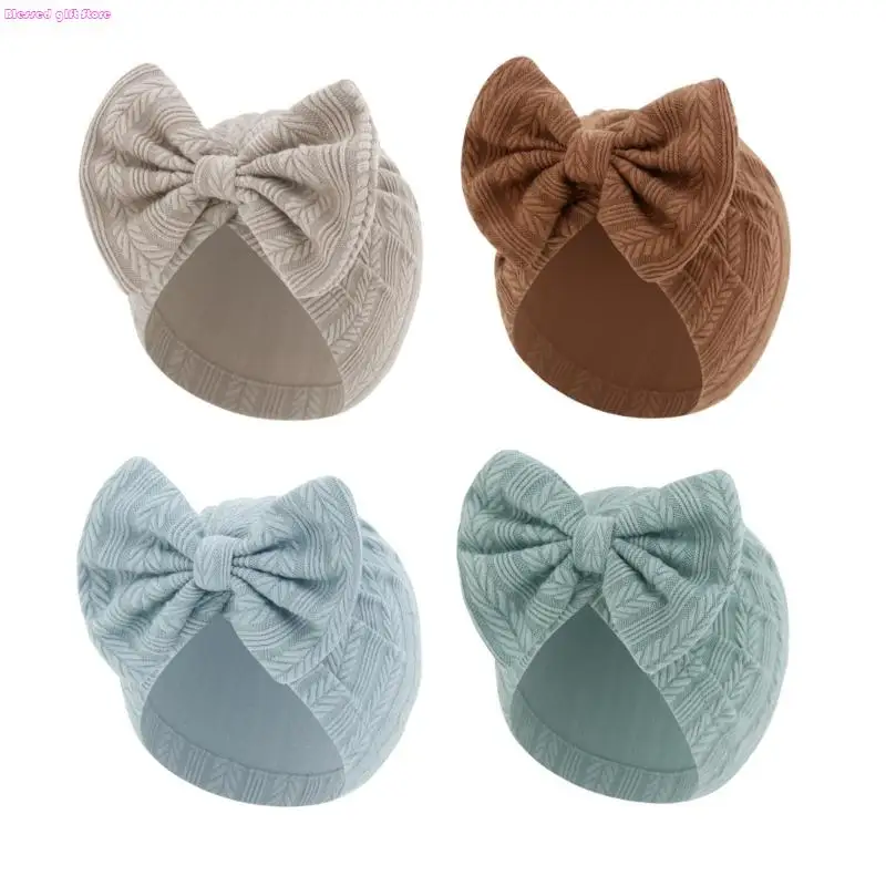 

D0JC Soft Bonnet Cap for Baby Toddler Infant Newborn Baby Turban Hat Nursery Hat