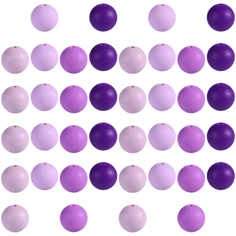 

120 Pcs Silicone Bead Set Round Beads Bracelets Making DIY Jewelry Charms Purple Silica Craft Loose Beads H made Accessories