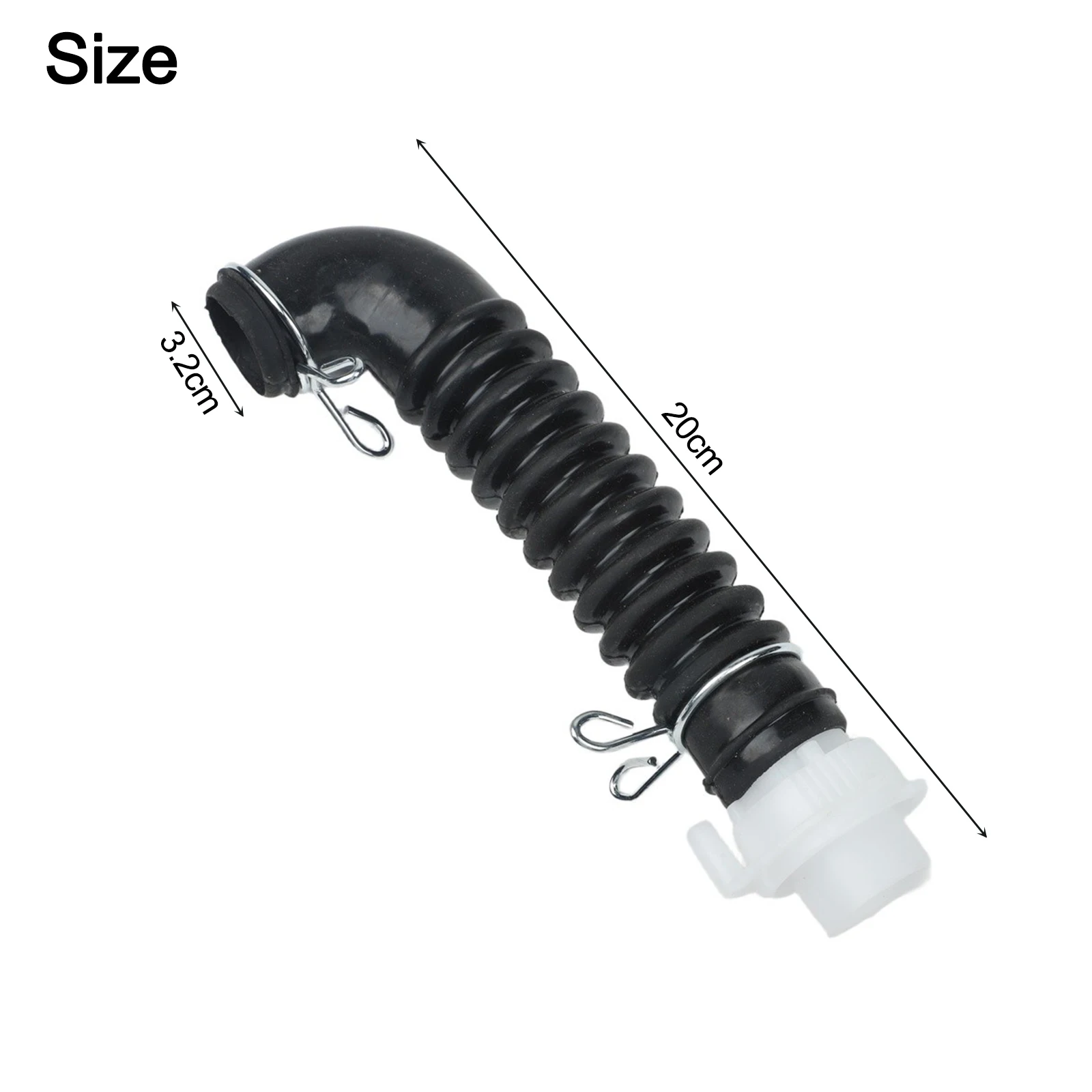 20cm Washer Drain Hose Replacement Hose With Clamps Laundry Drainage System Drainage Hose Adjustable Hose Clamps