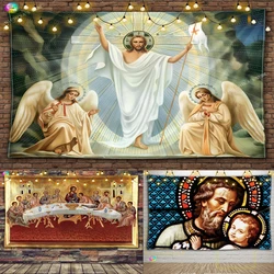 Resurrecting Easter Wall Hanging Tapestry Blanket Bedroom Living Room Decor Wise Men Bohemian Christ Jesus Angel Home Decor