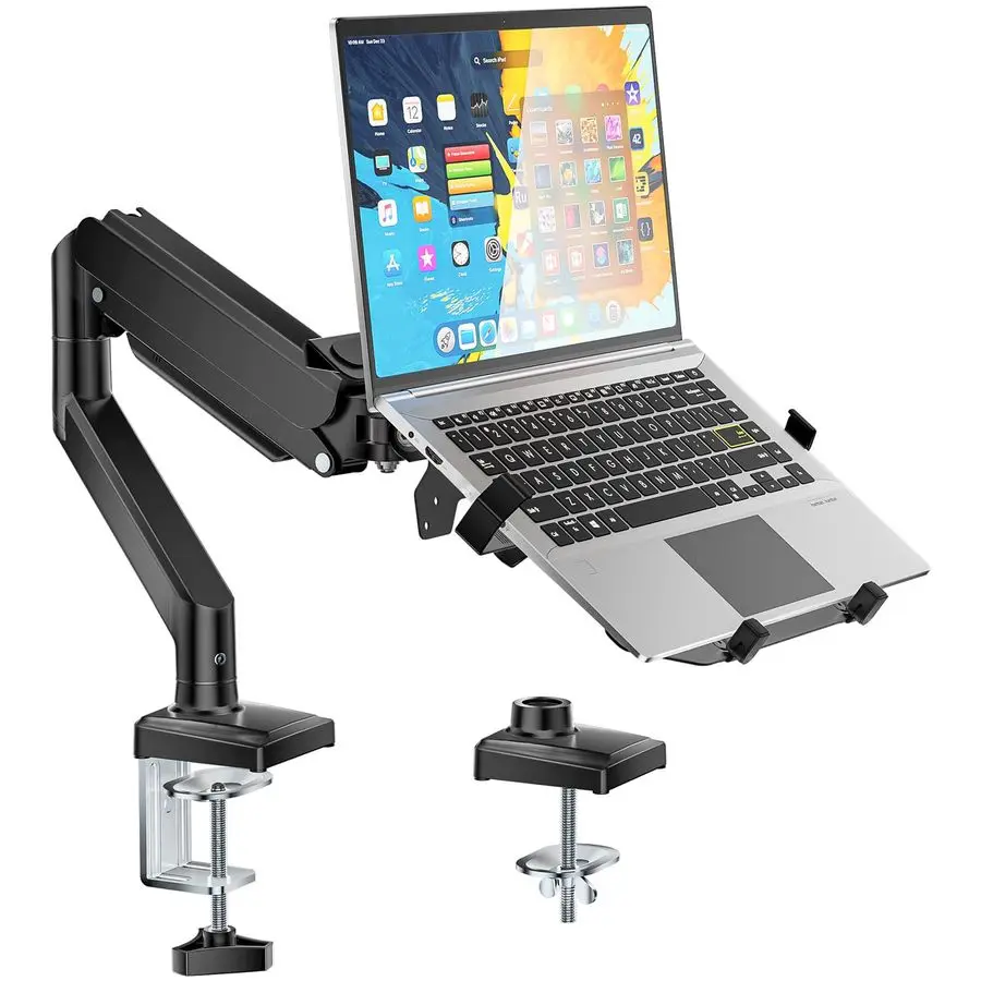 

Laptop Desk Mount, 2in1 Monitor Mount with Adjustable Laptop Tray, Fits Max 17 Notebook and 34 Computer Screen, Max Holds 2226.