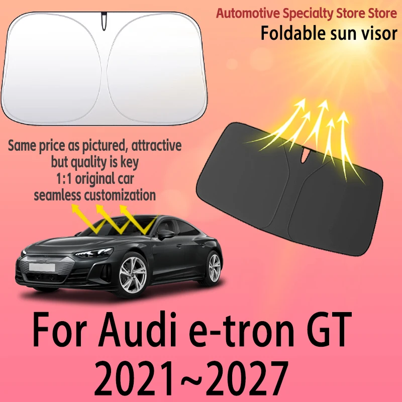 

For Audi e-tron GT 2021~2027 Car Front Windshield Sunshade Fold Shade UV Shade Solar Sun Shade Privacy Curtain Car Accessories