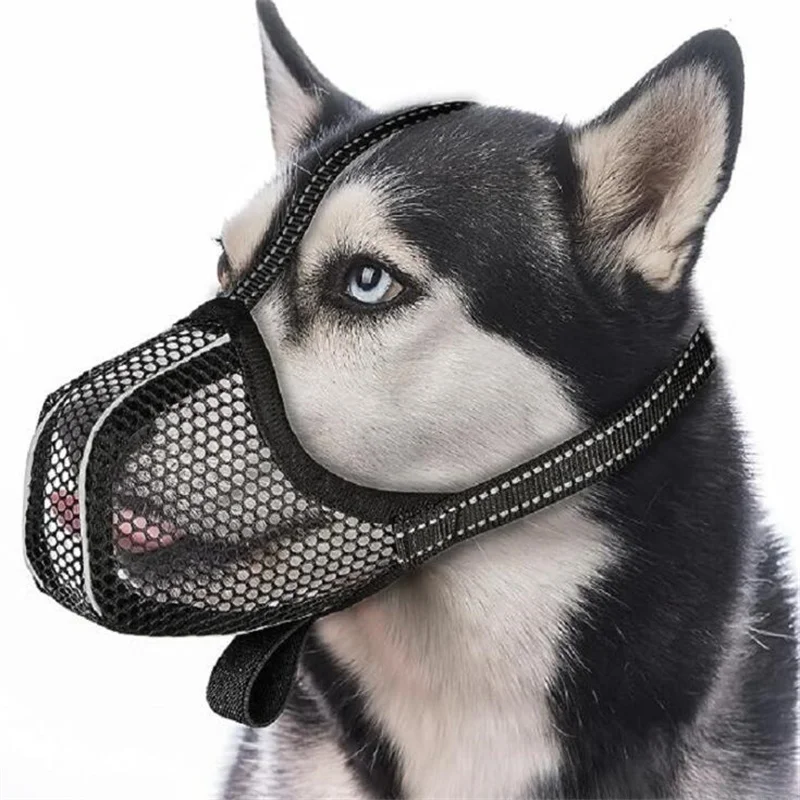 

Canice Mouth Guard Breathable & Adjustable Fully Closed Cage Mesh Dog Mask with Buckle for Long Nose Anti Bite Pet Accessories