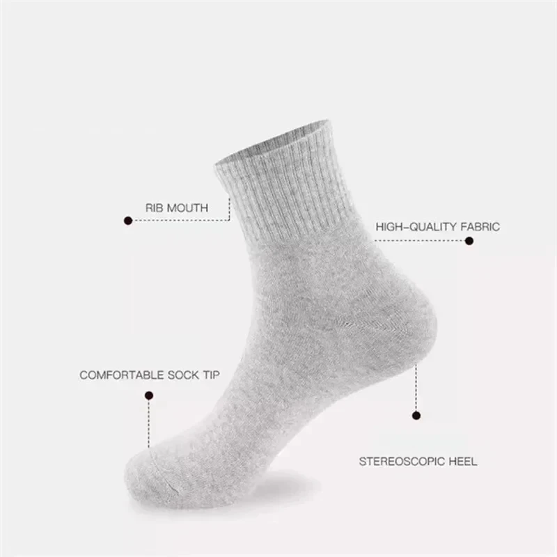 10 Pairs Men\'s Antibacterial Breathable Business Socks Fabric Elastic Medium All Seasons Socks High Quality Men\'s Casual Socks