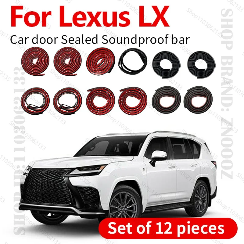 Car Door Seal Strip Rubber Double Layer Sealing Protector Soundproof Strip Dustproof Seal Strip 12PCS Set For 1998-2025 Lexus LX