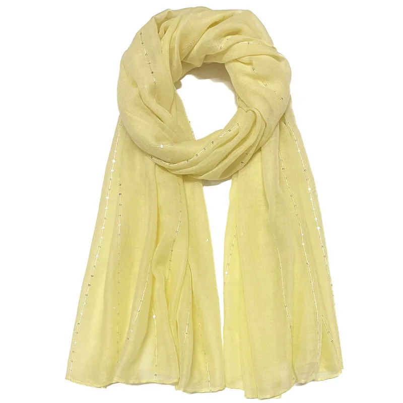 Schimmernder Glitzer-Pailletten-Schal für Frauen, muslimische Hijab-Schals, große Größe, lange Tücher, islamischer Turban, solides Kopftuch – Detail 9