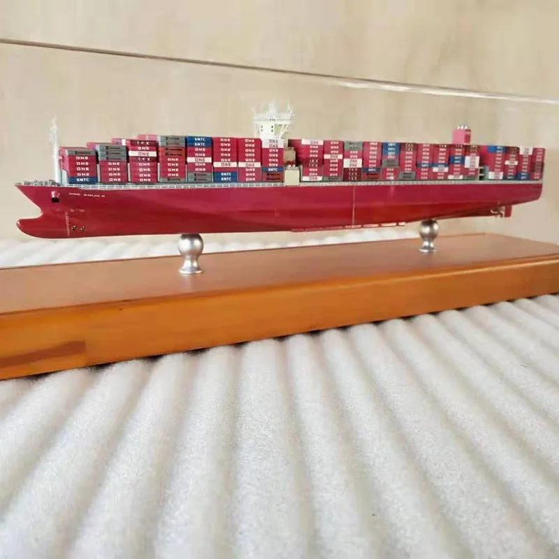 Simulation Ship Model Container Cargo Ship Finished Model Marine Engineering Ship Model Ornament Collection Gift Boat Decoration