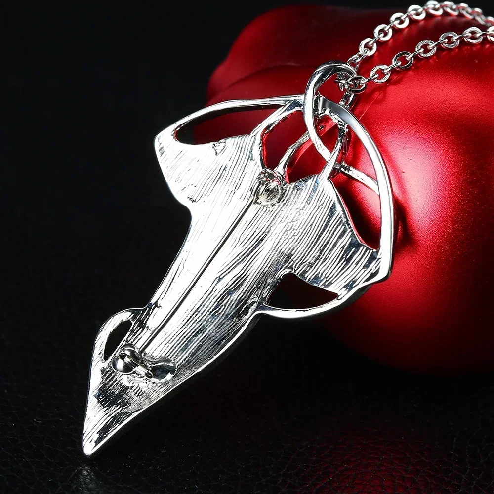 Fashion Vintage 316L Stainless Steel Pendant Necklace Elf Green Leaves Of Lorien Delicate Enamel Chain Movie Jewelry Men Women