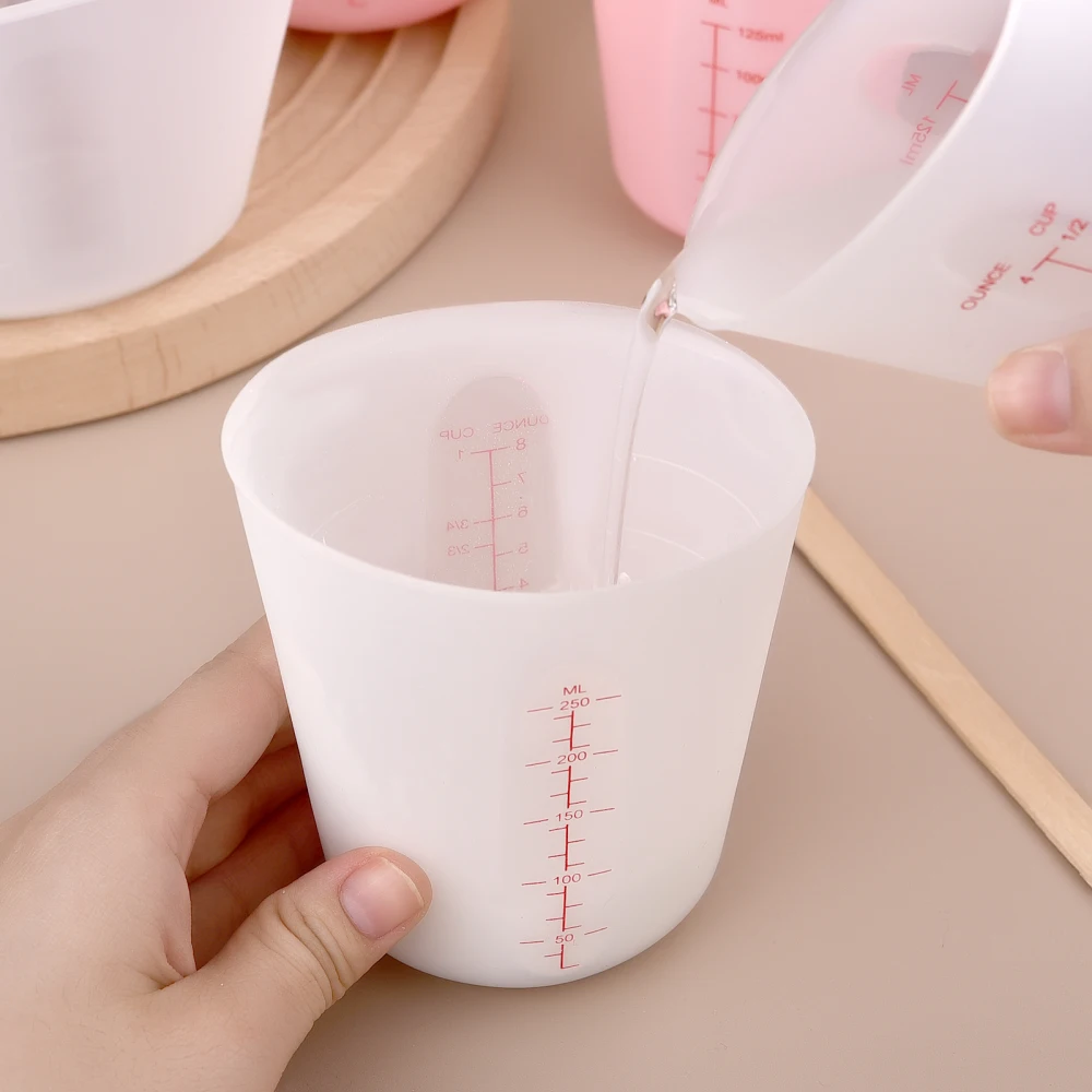125/250/500ml Silicone Measuring Cup Tools With Scale DIY Gypsum Plaster Epoxy Resin Glue Mixing Cup Tools For Jewelry Making