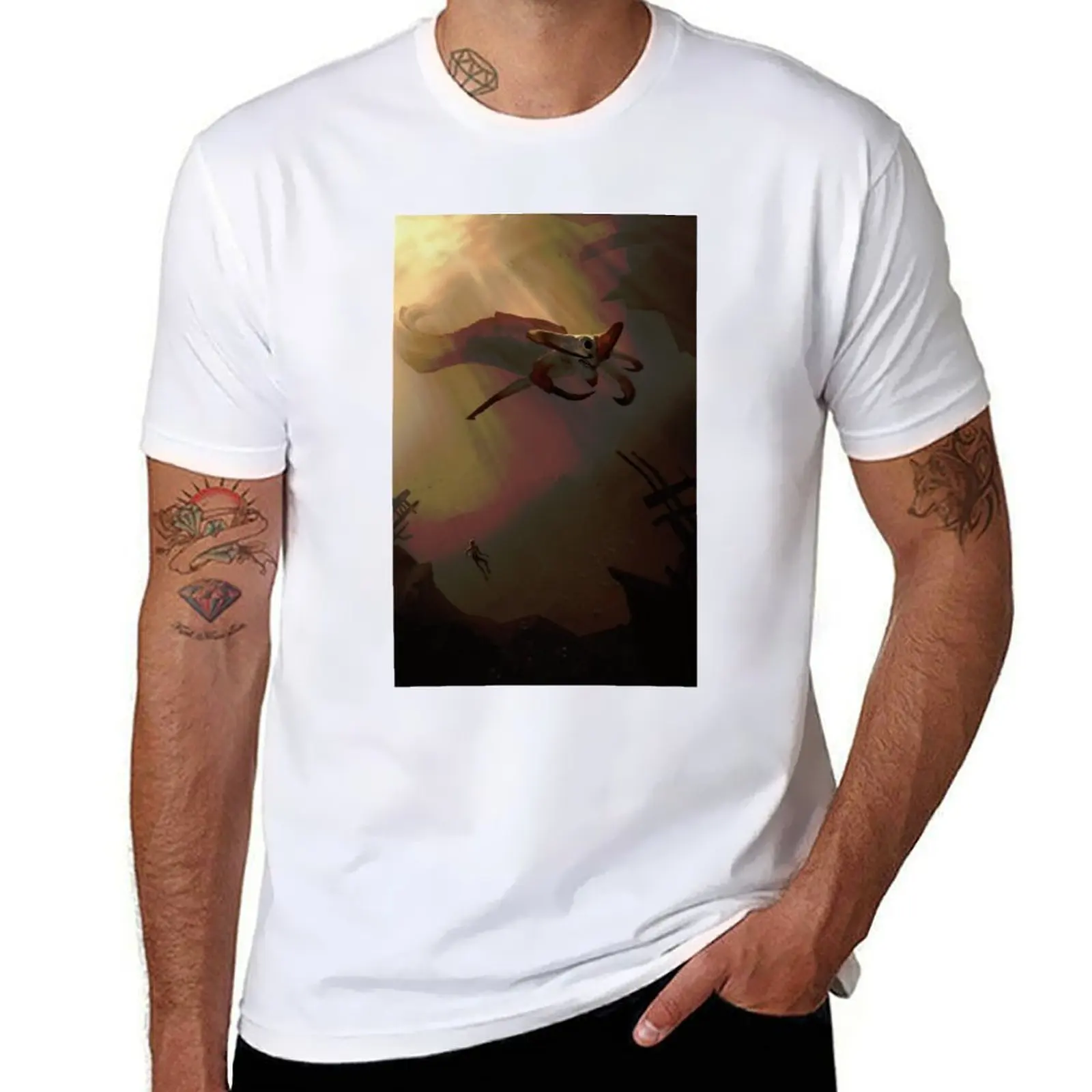 

Subnautica - Reaper Leviathan T-Shirt men t shirt cotton 100% t shirts designer