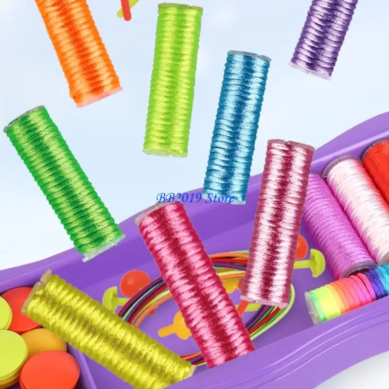 Q0KB Interaktywny zestaw do rękodzieła bransoletki przyjaźni dla dzieci Dziewczyna Edukacyjny projekt artystyczny Materiały do