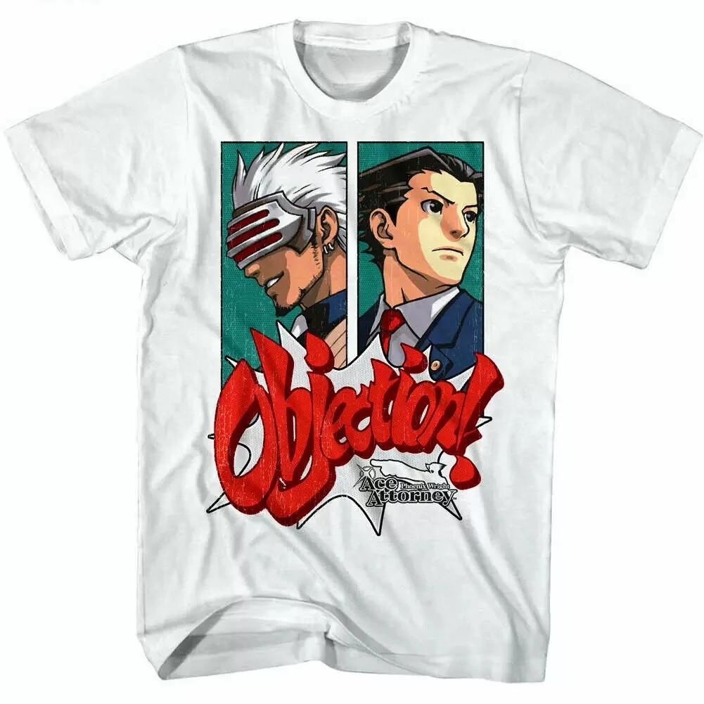 Ace Attorney – „Halt die Einwände“ – Grafik-T-Shirt, Baumwolle, für Herren und Damen, Streetwear-T-Shirt. – Detail 3