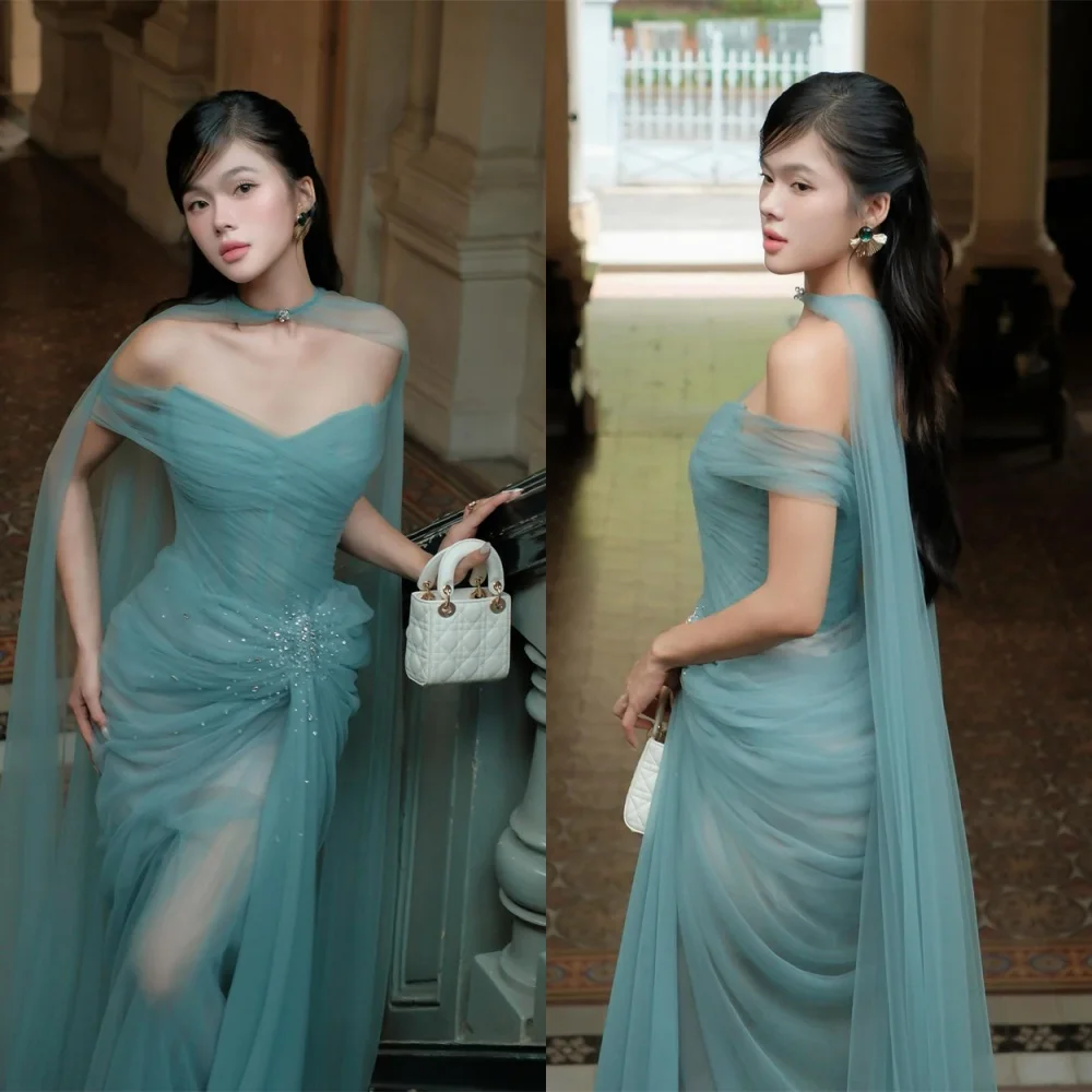 تخصيص الرسن بلا أكمام فستان كوكتيل مستقيم كريستال الحديثة فستان العودة للوطن طول الأرض الشيفون سباركلي فستان الحفلة الراقصة