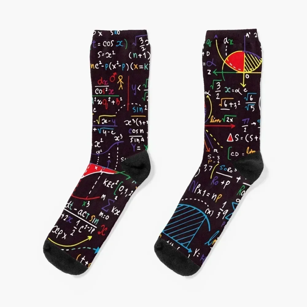 Colorful Math Design Socks Stockings man halloween japanese fashion golf Ladies Socks Men's