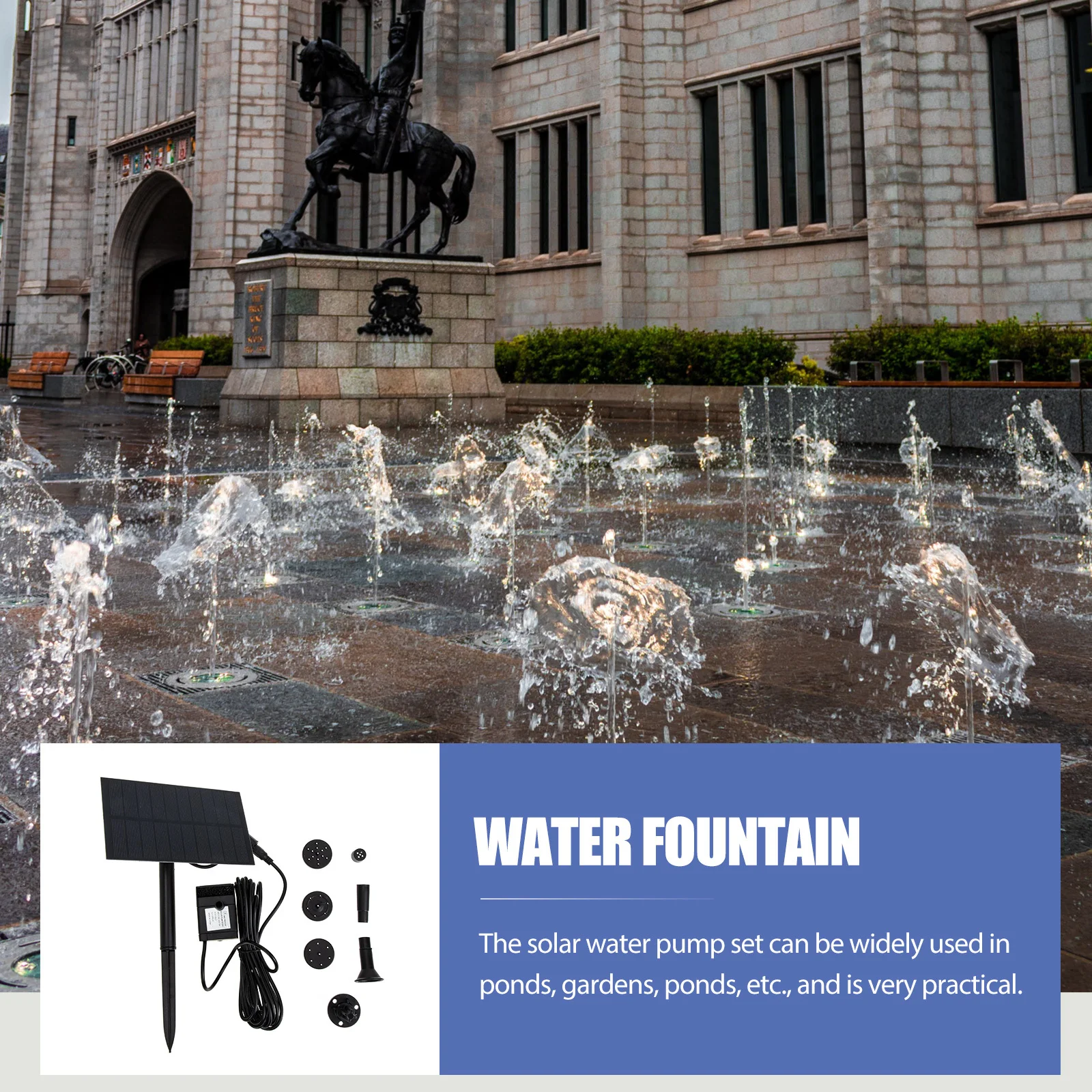 

1Set Solar Fountain Pump Outdoor Water Fountain Solar Powered Garden Pond Decoration Low Noise Energy Saving Water Pump