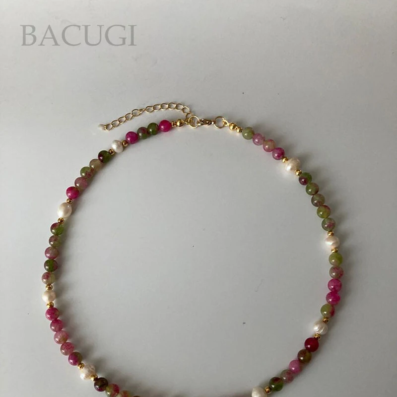 2026 جديد الحجر الطبيعي قلادة قصيرة رائعة صغيرة لؤلؤ المياه العذبة السيدات المختنق قلادة الملحقات #4