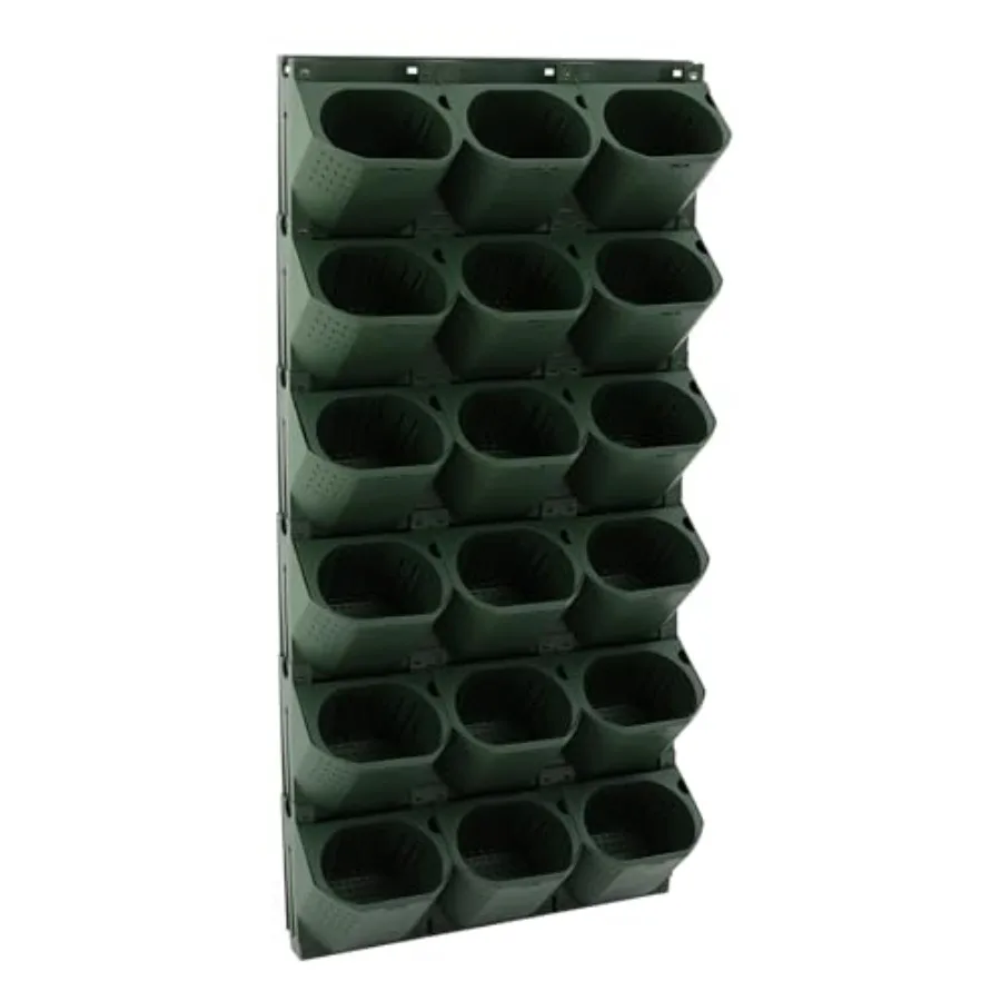 36-Slot Self-Watering Wall Planter For Indoor/Outdoor Use, Military Green Pp Plastic, 12-Piece Set With Built-In 10.56 Fl Oz Re view 4