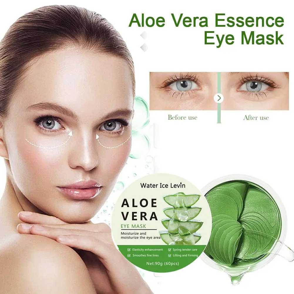 

60pieces Aloe Vera Collagen Eye Mask Anti Dark Circles Care Skin Patches Moisturizing Firming Eyes Supply Bags Removal Eyes G2U9