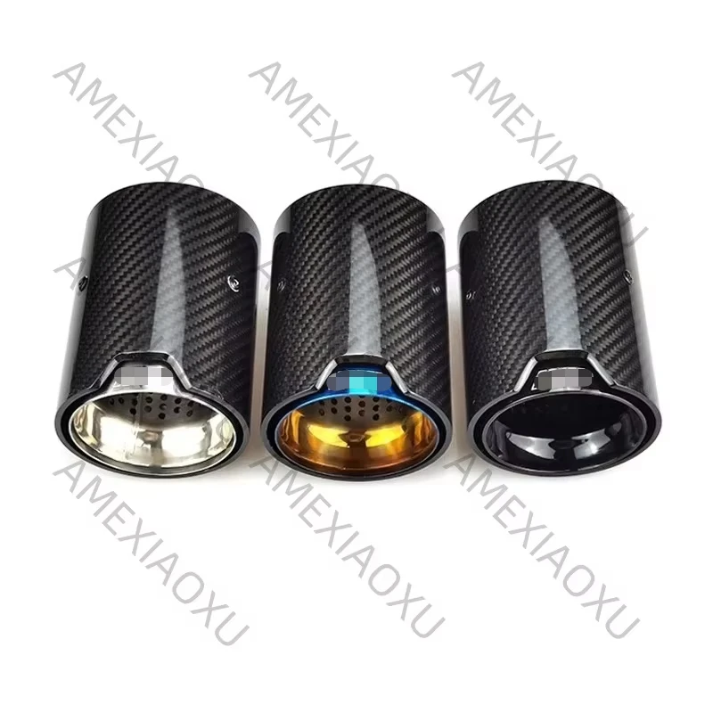 WANWU 4 Pc Carbon Fiber Exhaust Tip Muffler For Suitable for BMW exhaust pipe M2 F87 M3 F80 M4 F82 F83 M5 F10 M6