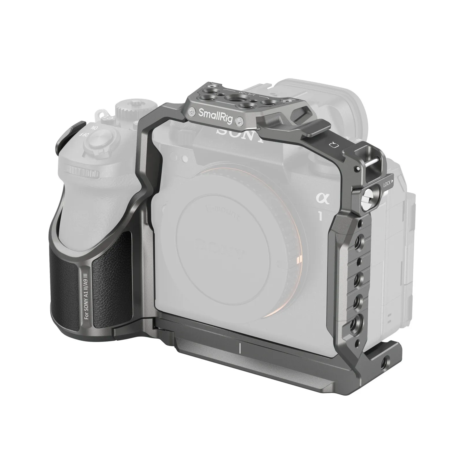kit-gabbia-smallrig-con-impugnatura-in-pelle-piastra-a-l-con-fori-1-4-20-e-3-8-16-protezione-avanzata-per-fotocamera-sony-alpha-1-ii-a9iii