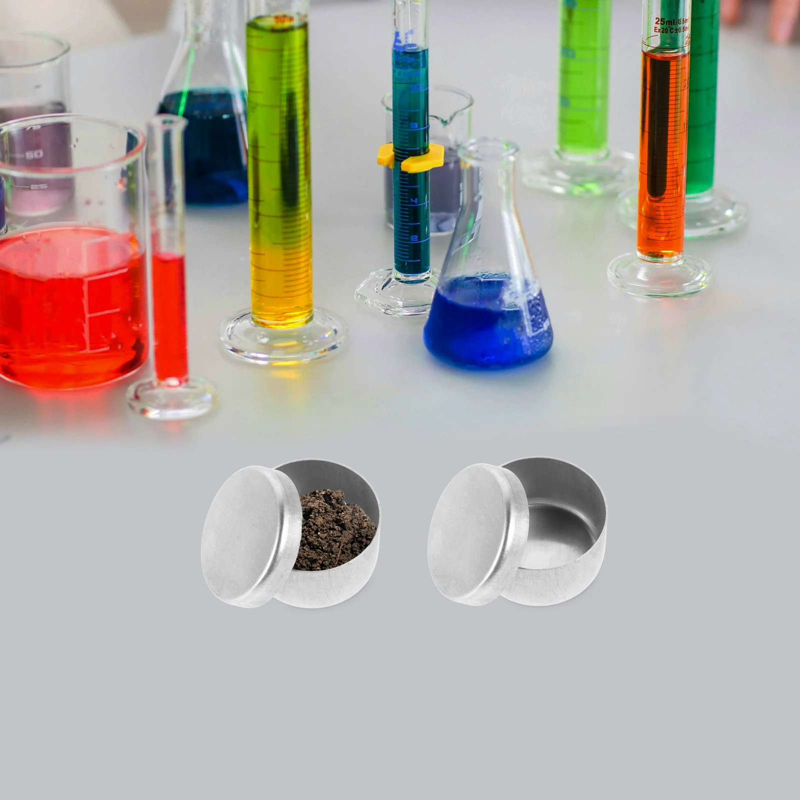 

4 Pcs Storage Boxes Aluminum Jar Aluminium Empty Container Silver Soil Containers with Lids