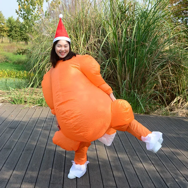 Christmas Party Turkey Inflatable Costume Thanksgiving  Animal Festival Party Cosplay Cartoon Halloween Costume For Men Women