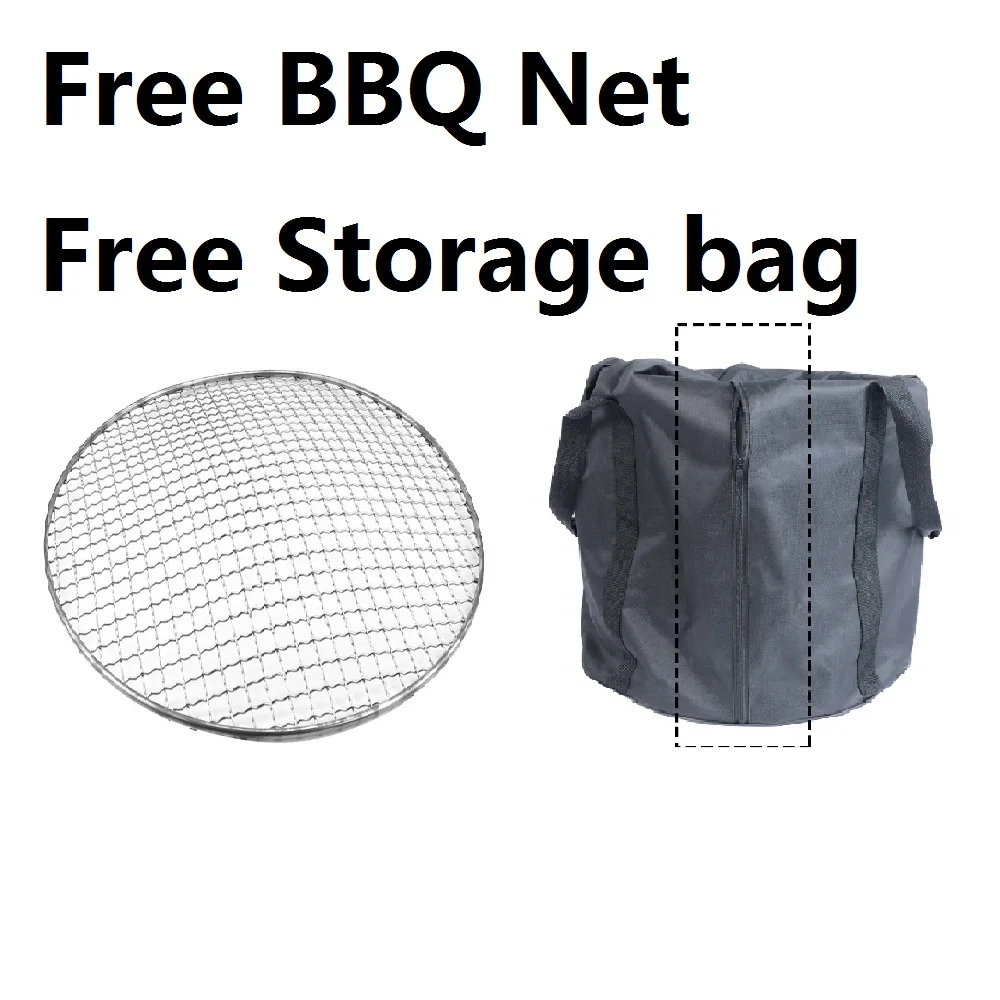 8d, Free BBQ Net Outdoor Large Firewood Stove Convenient Portable Courtyard Stove Party Stove Camping Charcoal Heating Stove