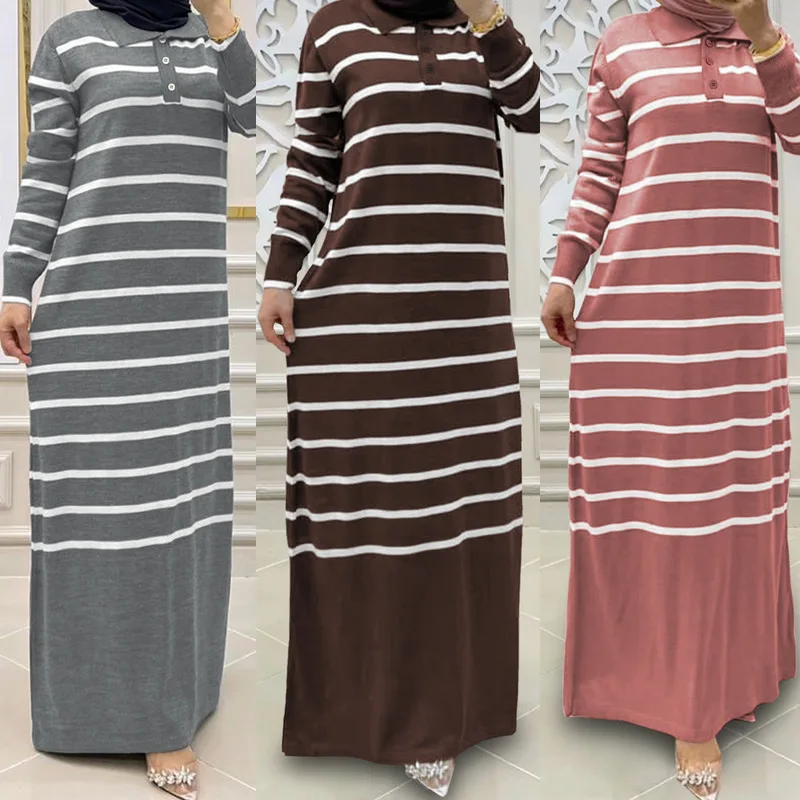 แฟชั่นชุดมุสลิมสุภาพสตรี Elegant ชุดอิสลามตะวันออกกลางลาย Abayas ดูไบหรูหราตุรกีอิสลามเสื้อผ้า Kaftan Robe