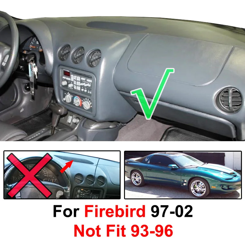 Pokrywa deski rozdzielczej Xukey mata na deskę rozdzielczą Dashmat dla Pontiac Firebird Trans AM 1997 - 2002 mata na deskę rozdzielczą Pad parasol przeciwsłoneczny dywan — zdjęcie 3