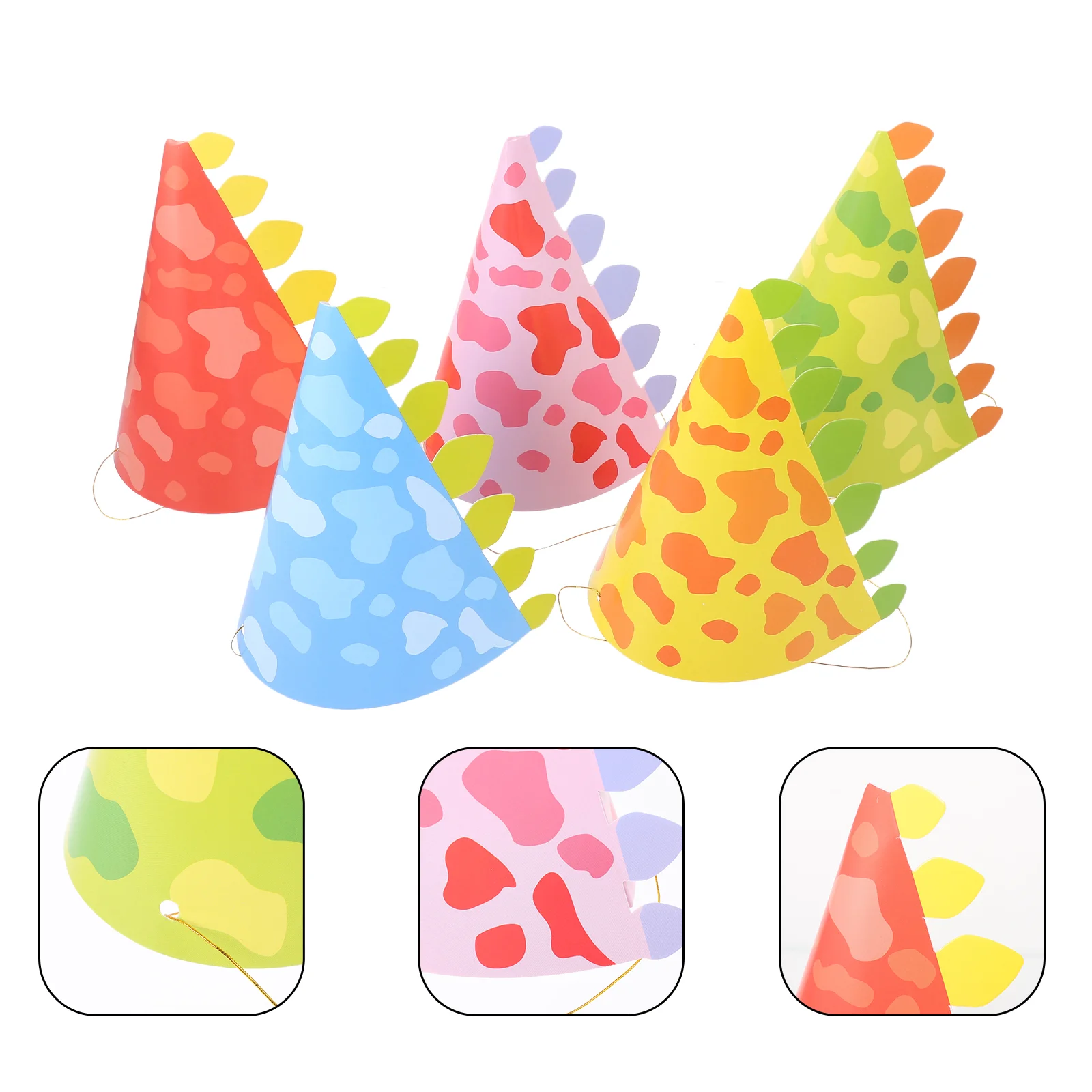 10 Pcs Birthday Hat Party Hats Kids Headband Dinosaur Paper Pink Favors Toddler