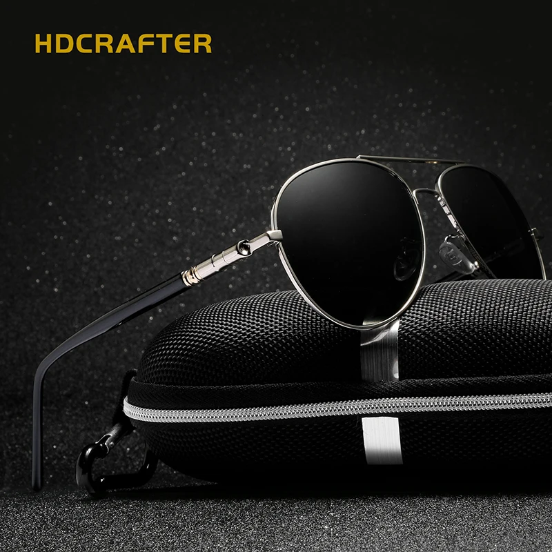 HDCRAFTER Polarized Lens Sunglasses for Men/Women Pilot Driving Sunglasses Alloy Classic Sun Glasses Oculos de sol masculino