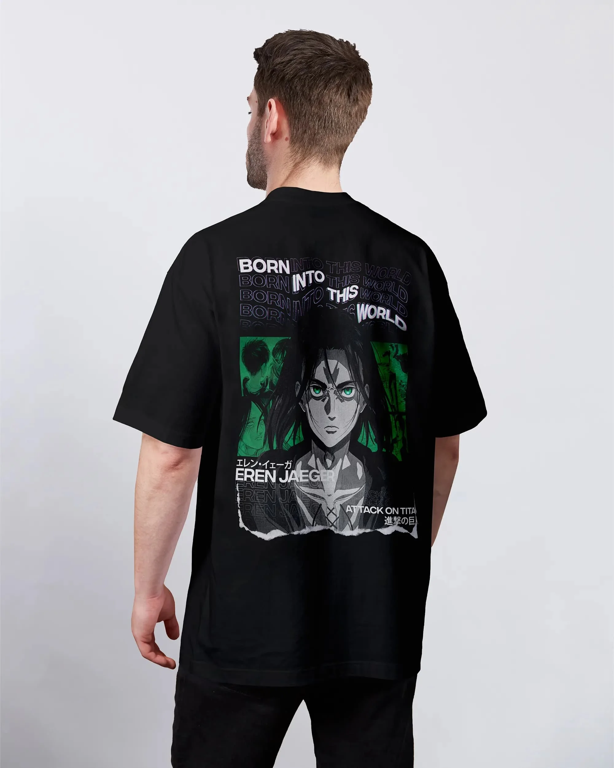 ญี่ปุ่น Anime Attack ยักษ์ฤดูร้อนผู้ชายผู้หญิงผ้าฝ้ายเสื้อยืดกีฬาคุณภาพสูง Eren Jaeger โจมตีบน Titan เสื้อยืด