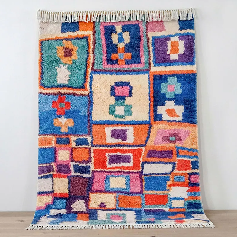 Colorful Ethnic Bohemian Living Room Carpet Soft Fluffy Bedroom Bedside Rug Thick Morocco Nordic Plush Area Rug Coffee Table Mat