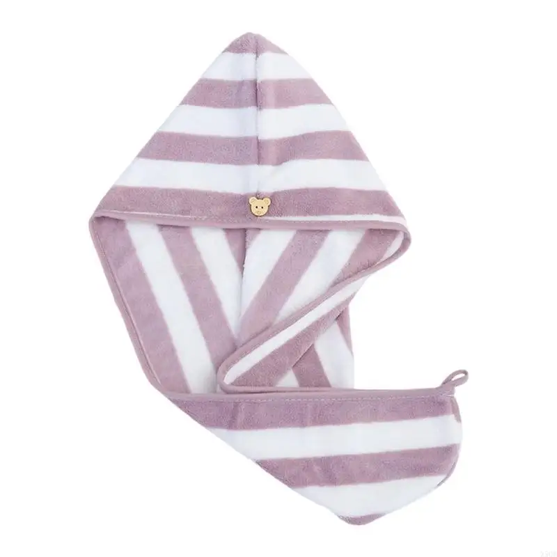 2025 New Coral Fleece Hair Towel Wrap With Fashionable Striped Designing Hair Wrap