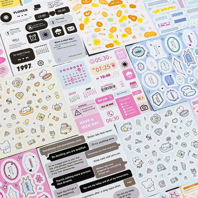 

4 Styles, 20 Sheets Per Piece, Graffiti Sticker Book, Cute Little Stickers DIY Decoration Collage Children's Puzzle Stickers