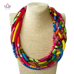 2023 New Style Choker Necklace For Women Rope Chain Statement Necklaces African Print Wax Multistrand Cotton Necklace BRW WYA074