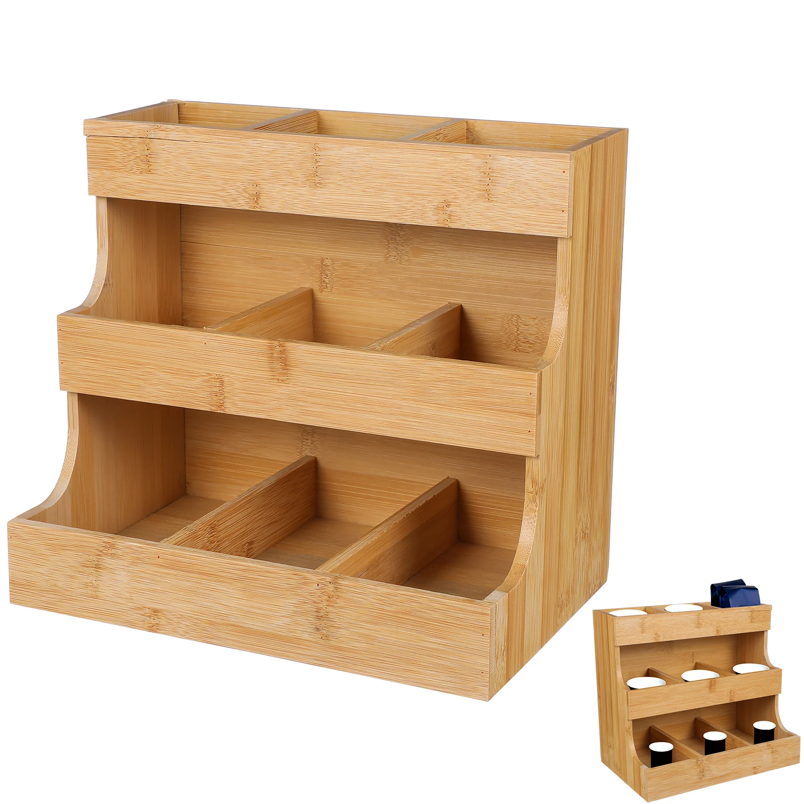 

Coffee Tea Holder Storage Rack Display Container Desktop Organizer Creative Tea Bag Shelf Wooden CreativeHousehold Storage Tool