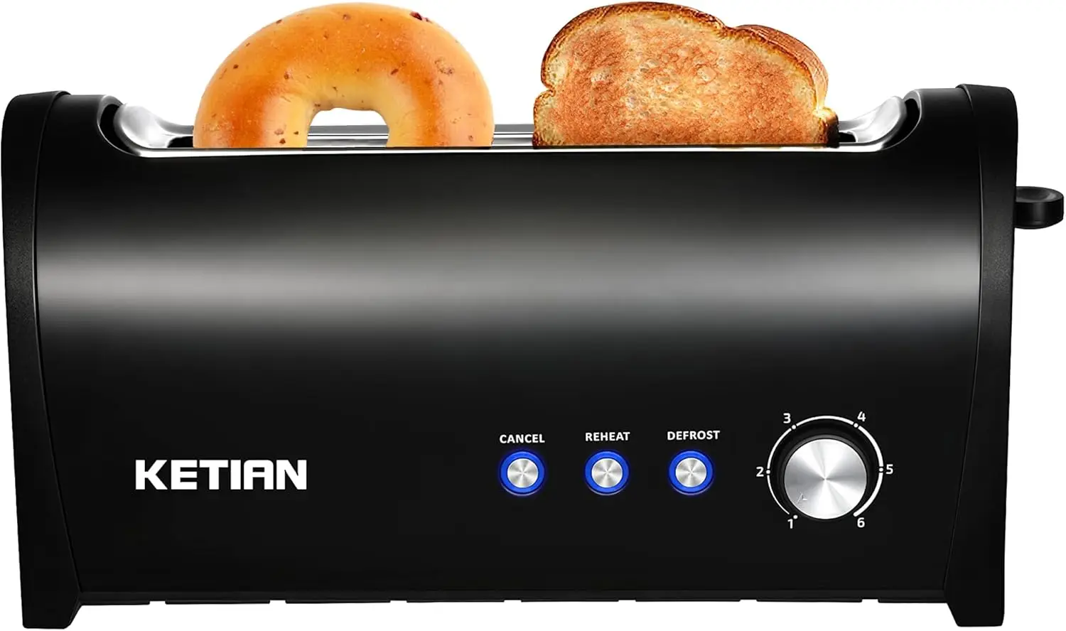 

2 Slice Toaster with Cancel, Reheat, Defrost, Removable Crumb Tray, 6 Browning Settings, Extra Wide Slots, Stainless Steel